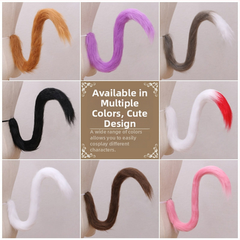 Plüüžist cosplay ripats käsitsi valmistatud kaķa ausīm ja sabaga, valmistatud Hiinas