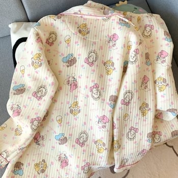 Divdaļīgs pidžamas komplekts ziemai Korejiešu stilā, Air Cotton audums, biezs, garas piedurknes un bikses, ērtas mājas apģērbs