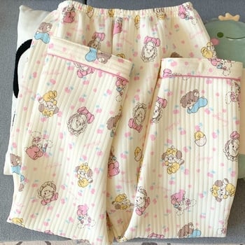 Divdaļīgs pidžamas komplekts ziemai Korejiešu stilā, Air Cotton audums, biezs, garas piedurknes un bikses, ērtas mājas apģērbs