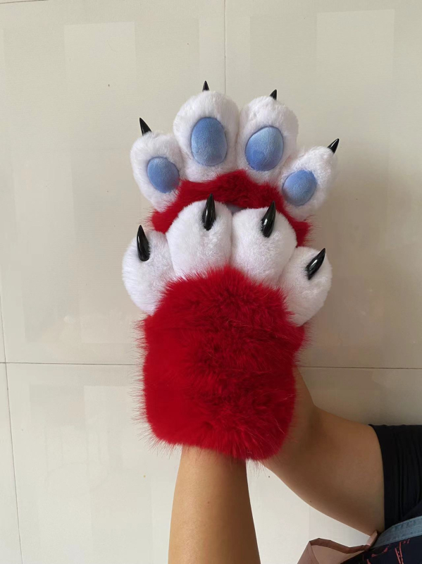Plišane rukavice s mačjim šapama, sa piskavim zvukom, cosplay rekvizit za odrasle
