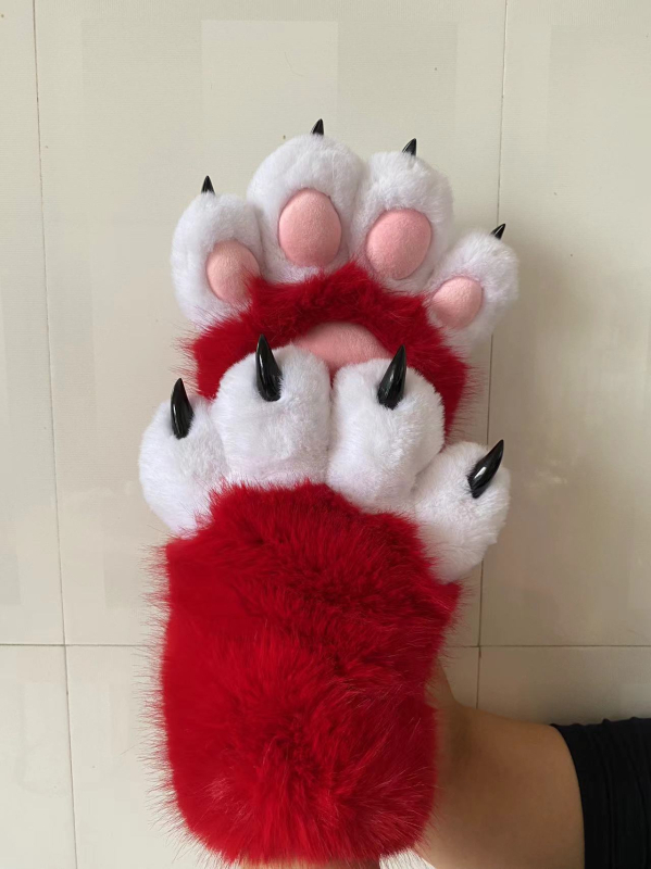 Plišane rukavice s mačjim šapama, sa piskavim zvukom, cosplay rekvizit za odrasle