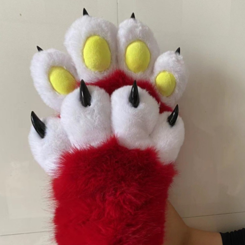 Plišane rukavice s mačjim šapama, sa piskavim zvukom, cosplay rekvizit za odrasle