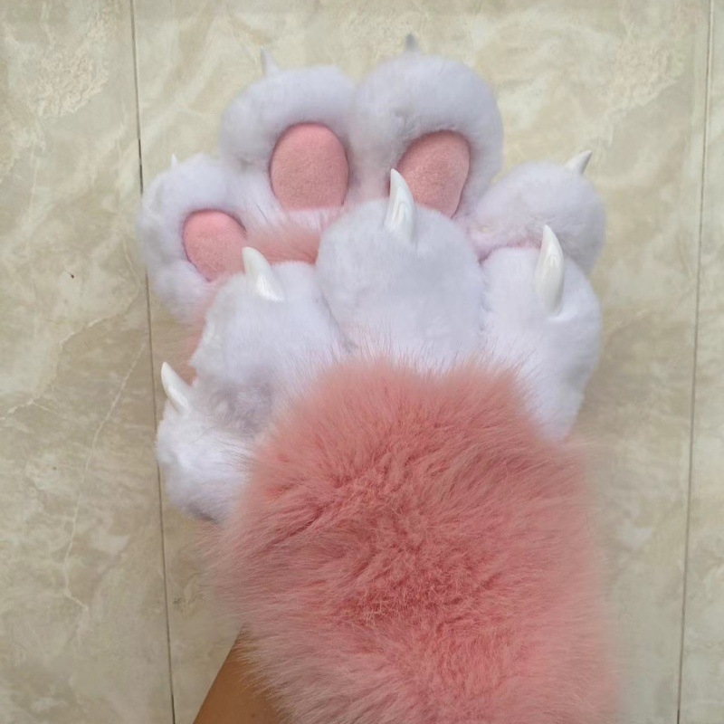 Plišane rukavice s mačjim šapama, sa piskavim zvukom, cosplay rekvizit za odrasle