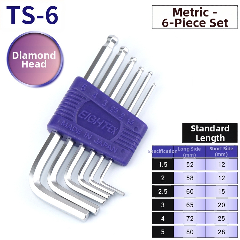 Bailey súprava vnútorných šesťuholníkových kľúčov, 8 dielov, modely TTR-S7/TTR-S9, SVCM+ materiál, elektroplatovanie