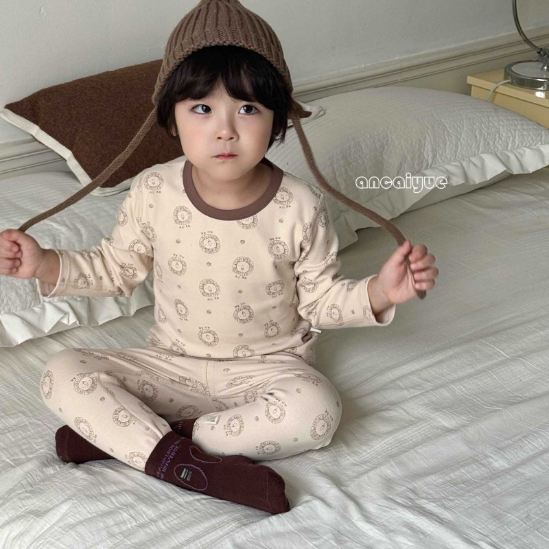 Детски есенно-зимен двучастков комплект домашно облекло: 95% памук, пухкав мек плат, унисекс, за деца 3–8 години, антистатик и антибактериално