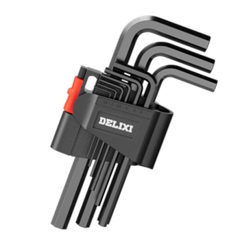 Delixi imbuszkulcs készlet, ötvözet, belső hatszög fej, nagy nyomaték