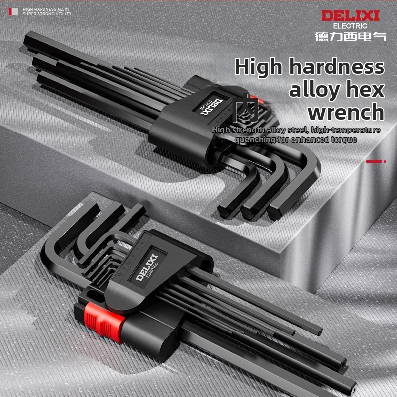 Delixi sada imbusových kľúčov, zliatina, vnútorný šesťuholník, vysoký krútiaci moment