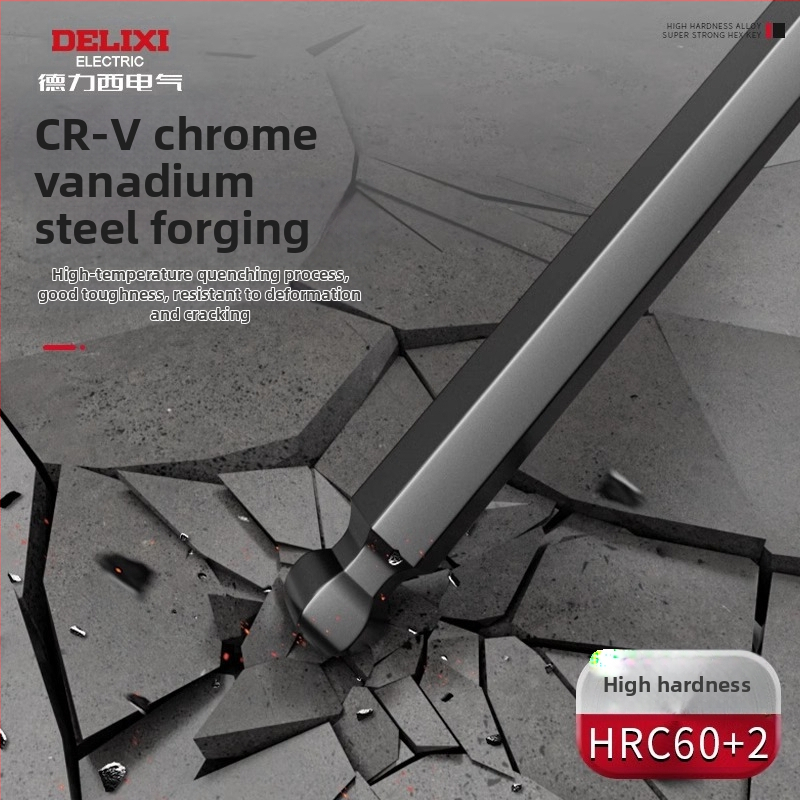 Delixi sada imbusových kľúčov, zliatina, vnútorný šesťuholník, vysoký krútiaci moment