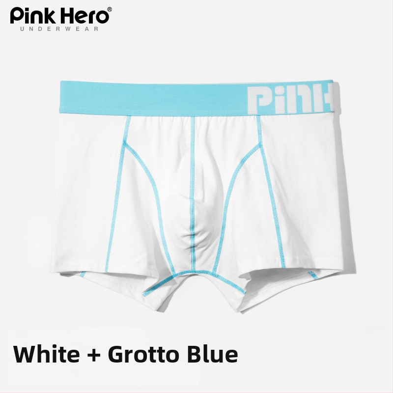 PINKHERO Meeste puuvillane bokserid – keskmise kõrgusega vöökoht, ühtlane muster, hingavad, antibakteriaalsed, kõhu pingestus