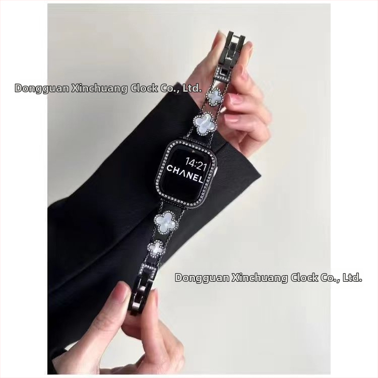 Gucini nerezový remienok na hodinky pre Apple Watch, s motívom štvorlístka, 20/22 mm, 45 g