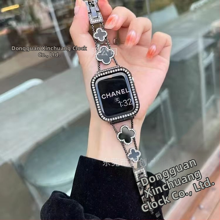 Gucini nerūdijančio plieno laikrodžio dirželis su keturių lapų dobilo motyvu Apple Watch, 20/22 mm, 45 g