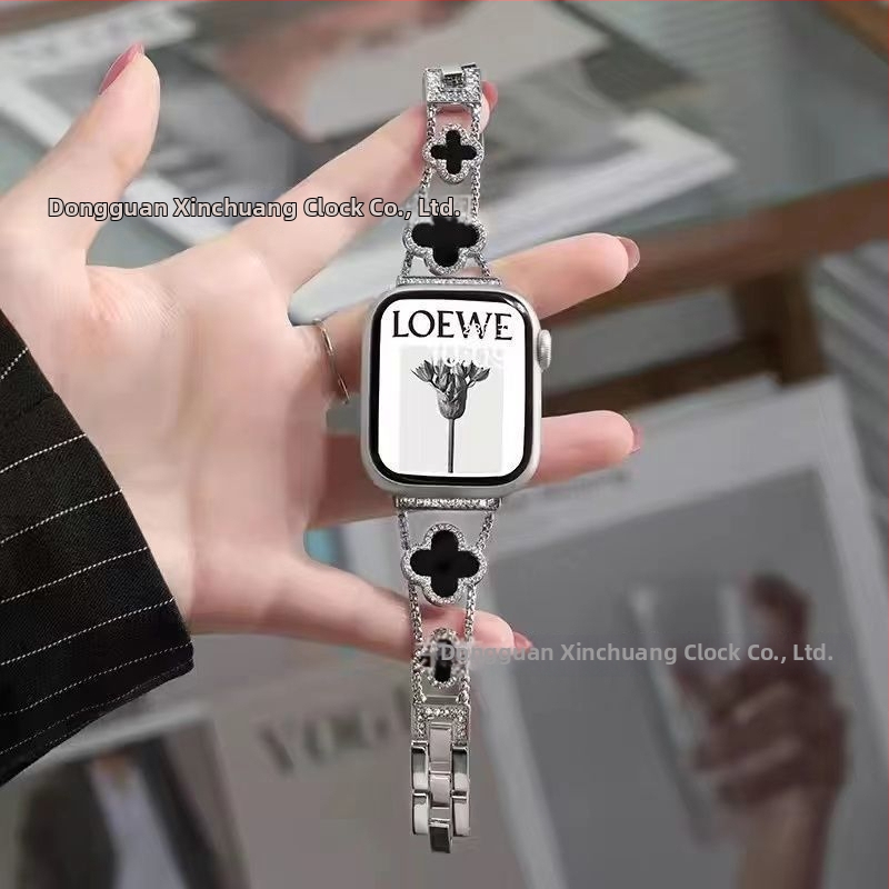 Gucini nerūdijančio plieno laikrodžio dirželis su keturių lapų dobilo motyvu Apple Watch, 20/22 mm, 45 g