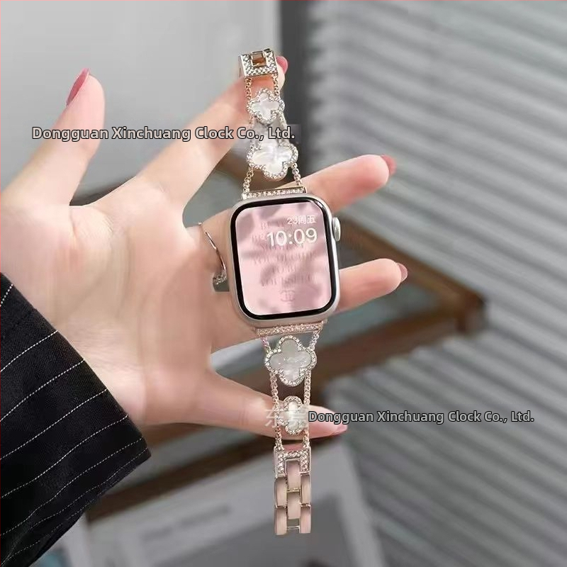 Gucini nerūdijančio plieno laikrodžio dirželis su keturių lapų dobilo motyvu Apple Watch, 20/22 mm, 45 g