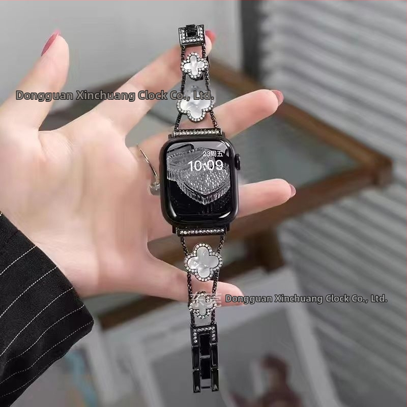 Gucini nerūdijančio plieno laikrodžio dirželis su keturių lapų dobilo motyvu Apple Watch, 20/22 mm, 45 g