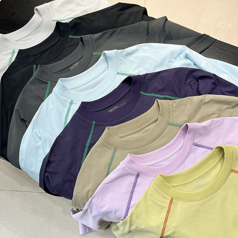 Sportiniai marškiniai su ilgomis rankovėmis laisvo kirpimo, dryžuotas raštas, apvalus kaklas, 96% poliesteris