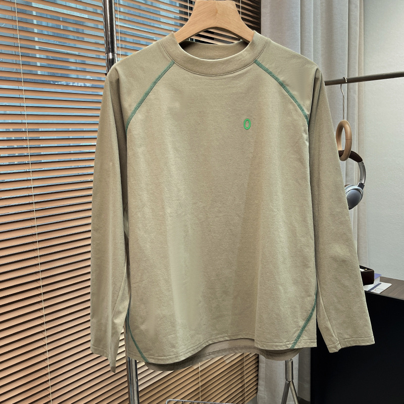 Sportiniai marškiniai su ilgomis rankovėmis laisvo kirpimo, dryžuotas raštas, apvalus kaklas, 96% poliesteris