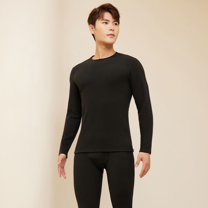 Unisex termalni set donjeg rublja — mješavina vune i svile, viskoze, spandeksa i poliestera; velur završetak; srednja težina; okrugli vrat, dugi rukavi; gornji dio + hlače