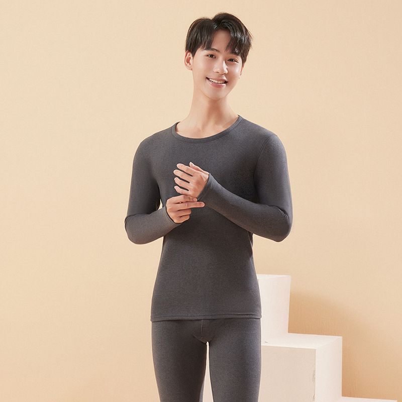 Unisex termalni set donjeg rublja — mješavina vune i svile, viskoze, spandeksa i poliestera; velur završetak; srednja težina; okrugli vrat, dugi rukavi; gornji dio + hlače