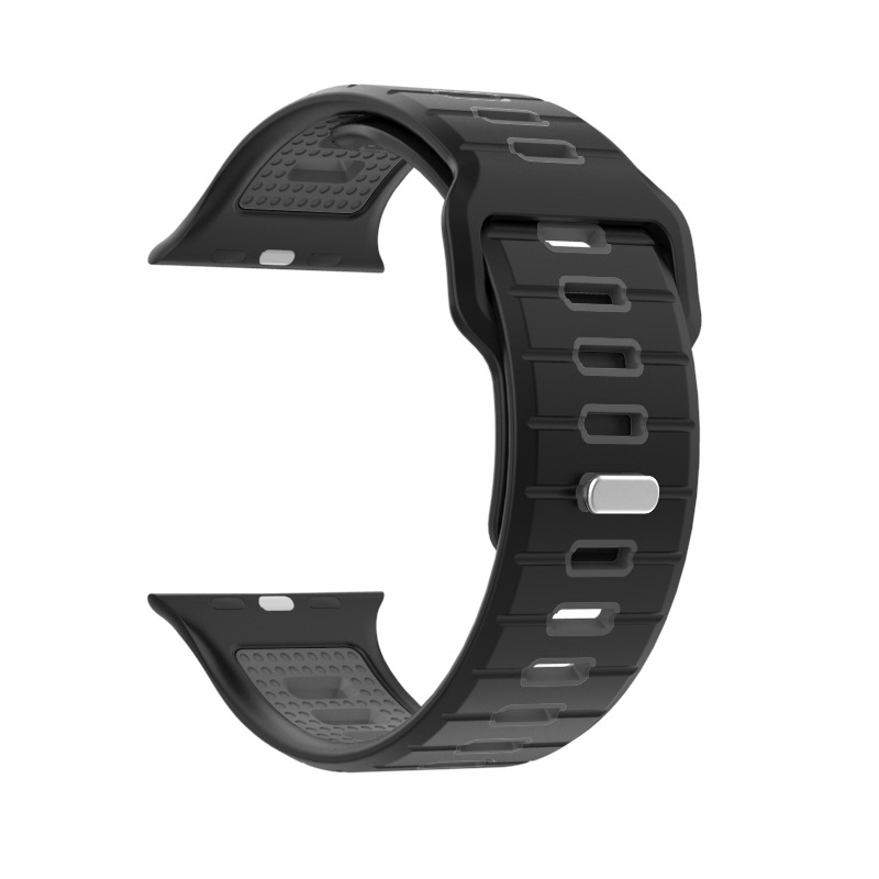 Siliconinė Apple Watch juostelė, madingas dizainas, 25 g, spaudžiamasis užsegimas, pritaikomos jungties konfiguracijos