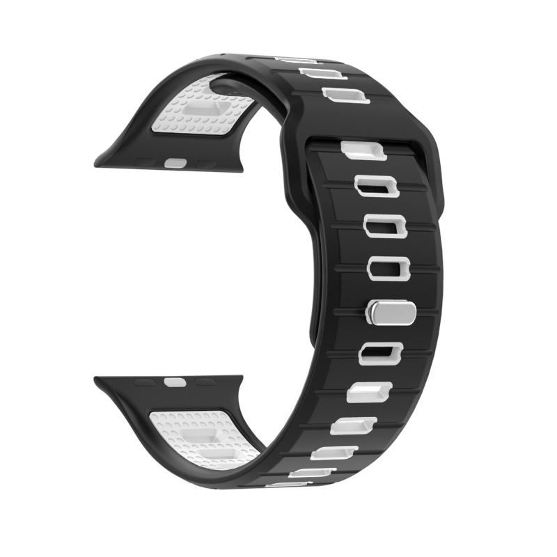 Siliconinė Apple Watch juostelė, madingas dizainas, 25 g, spaudžiamasis užsegimas, pritaikomos jungties konfiguracijos