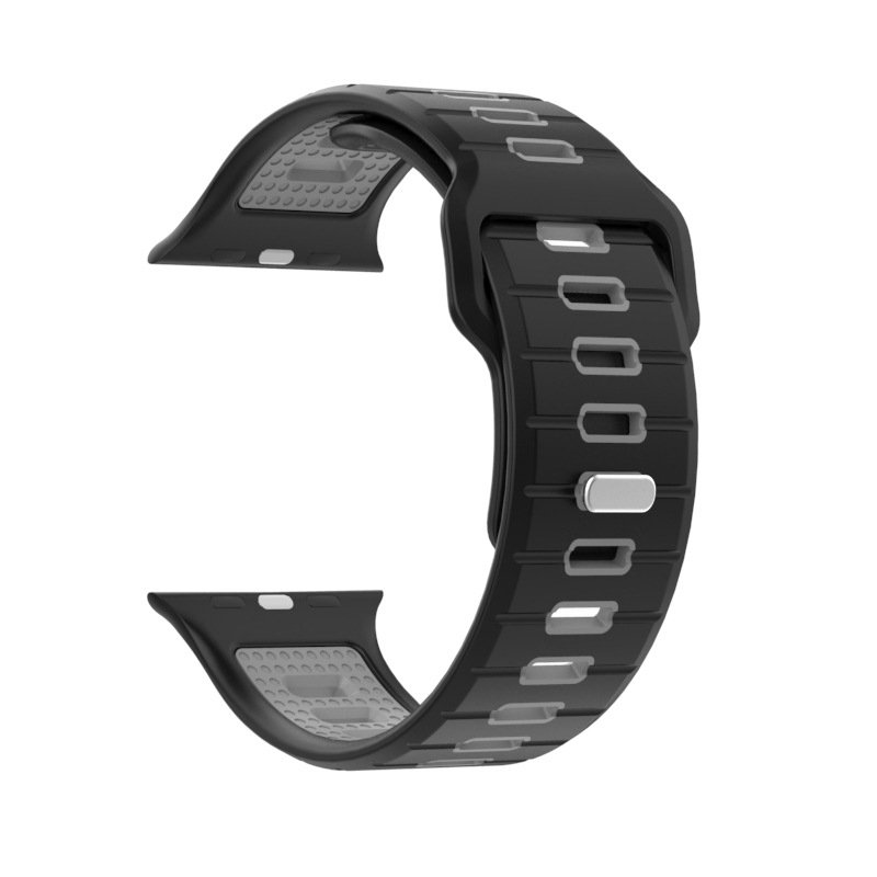 Siliconinė Apple Watch juostelė, madingas dizainas, 25 g, spaudžiamasis užsegimas, pritaikomos jungties konfiguracijos