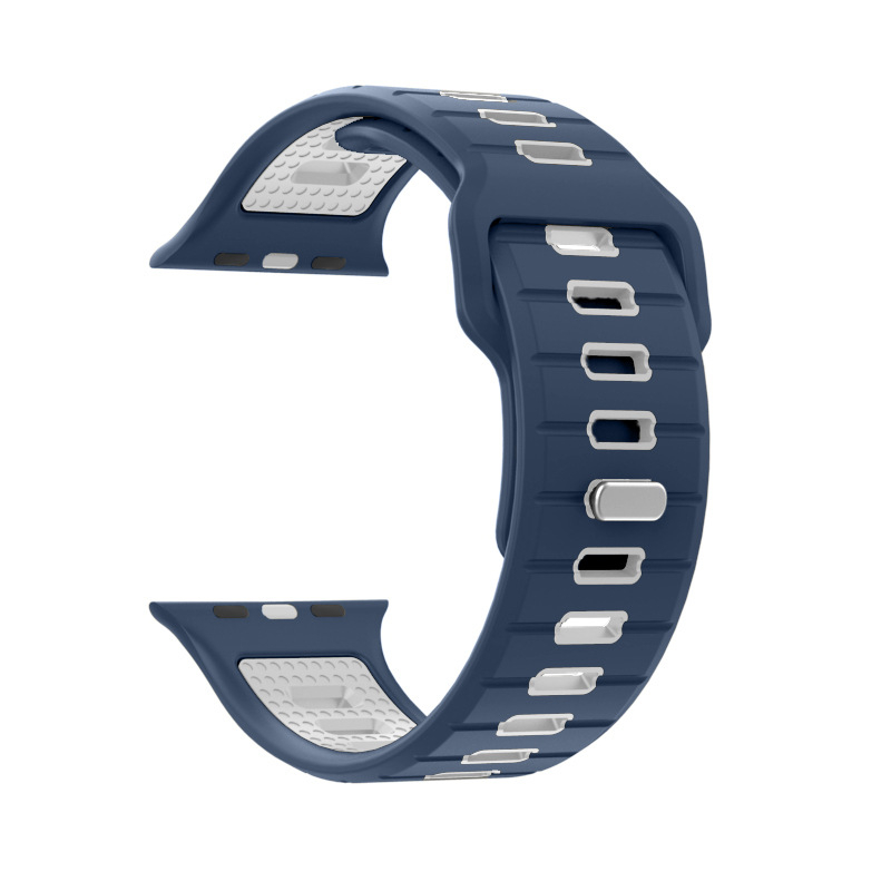 Siliconinė Apple Watch juostelė, madingas dizainas, 25 g, spaudžiamasis užsegimas, pritaikomos jungties konfiguracijos