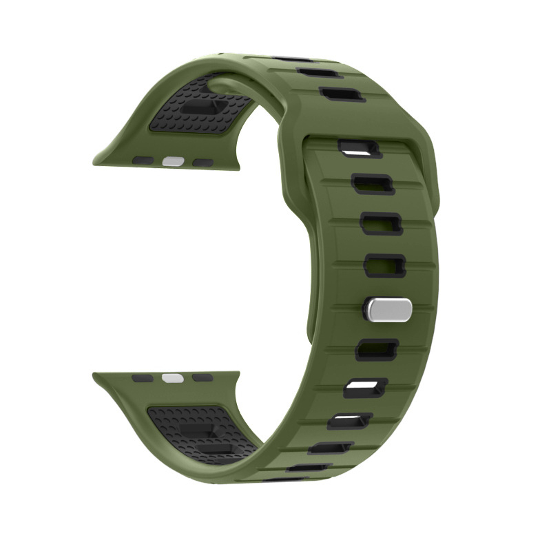 Siliconinė Apple Watch juostelė, madingas dizainas, 25 g, spaudžiamasis užsegimas, pritaikomos jungties konfiguracijos