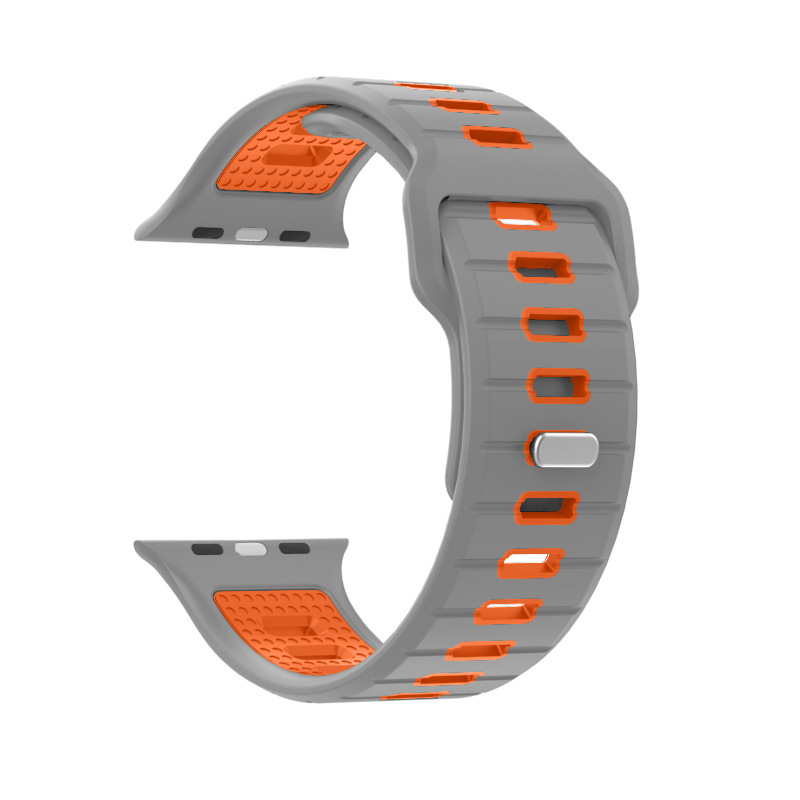 Siliconinė Apple Watch juostelė, madingas dizainas, 25 g, spaudžiamasis užsegimas, pritaikomos jungties konfiguracijos