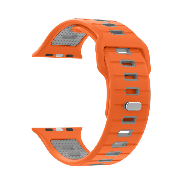 Siliconinė Apple Watch juostelė, madingas dizainas, 25 g, spaudžiamasis užsegimas, pritaikomos jungties konfiguracijos