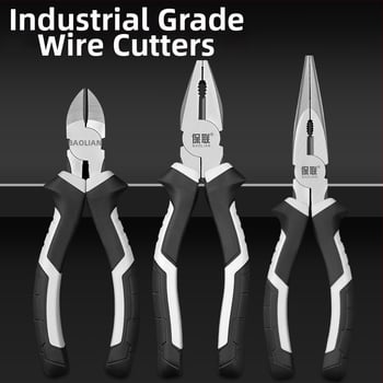 Клещи с игловиден нос и диагонален нос за електротехници, спестяващи усилия, индустриално качество, ръчни клещи