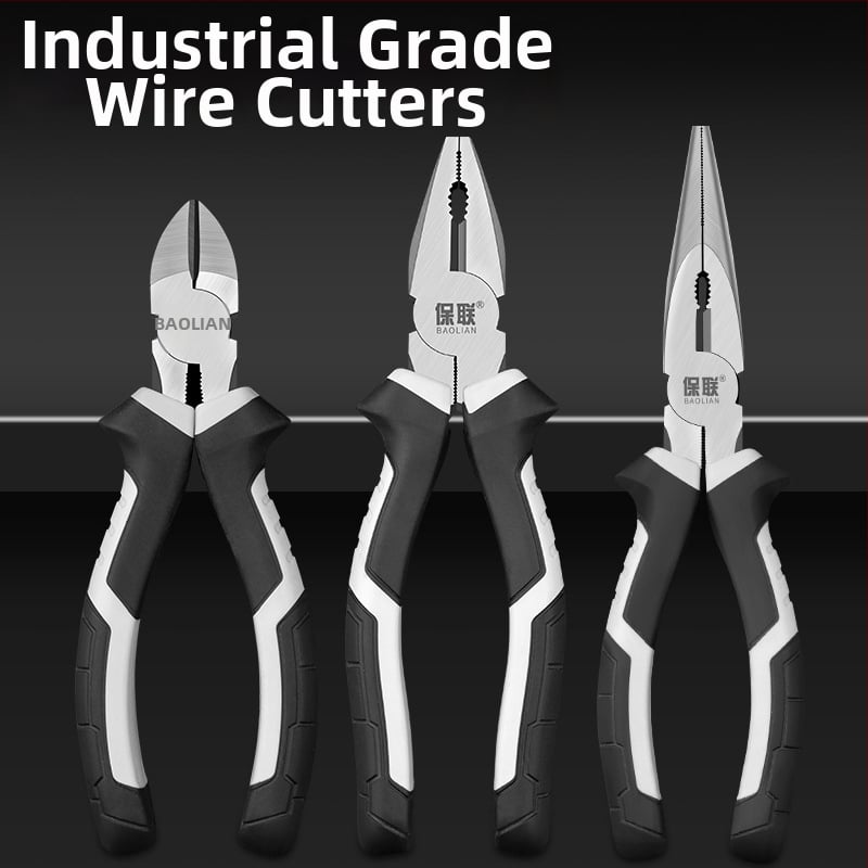 Клещи с игловиден нос и диагонален нос за електротехници, спестяващи усилия, индустриално качество, ръчни клещи
