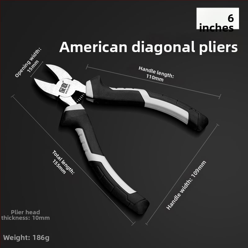 Клещи с игловиден нос и диагонален нос за електротехници, спестяващи усилия, индустриално качество, ръчни клещи