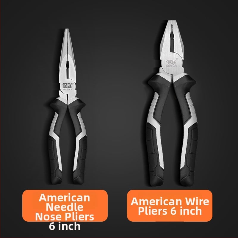 Клещи с игловиден нос и диагонален нос за електротехници, спестяващи усилия, индустриално качество, ръчни клещи