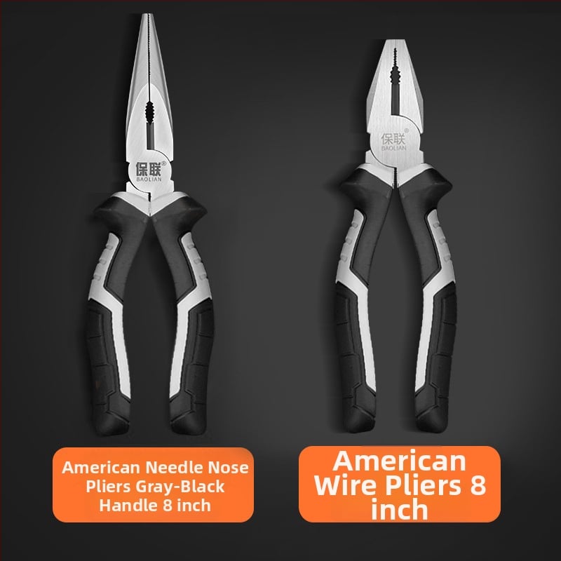 Клещи с игловиден нос и диагонален нос за електротехници, спестяващи усилия, индустриално качество, ръчни клещи