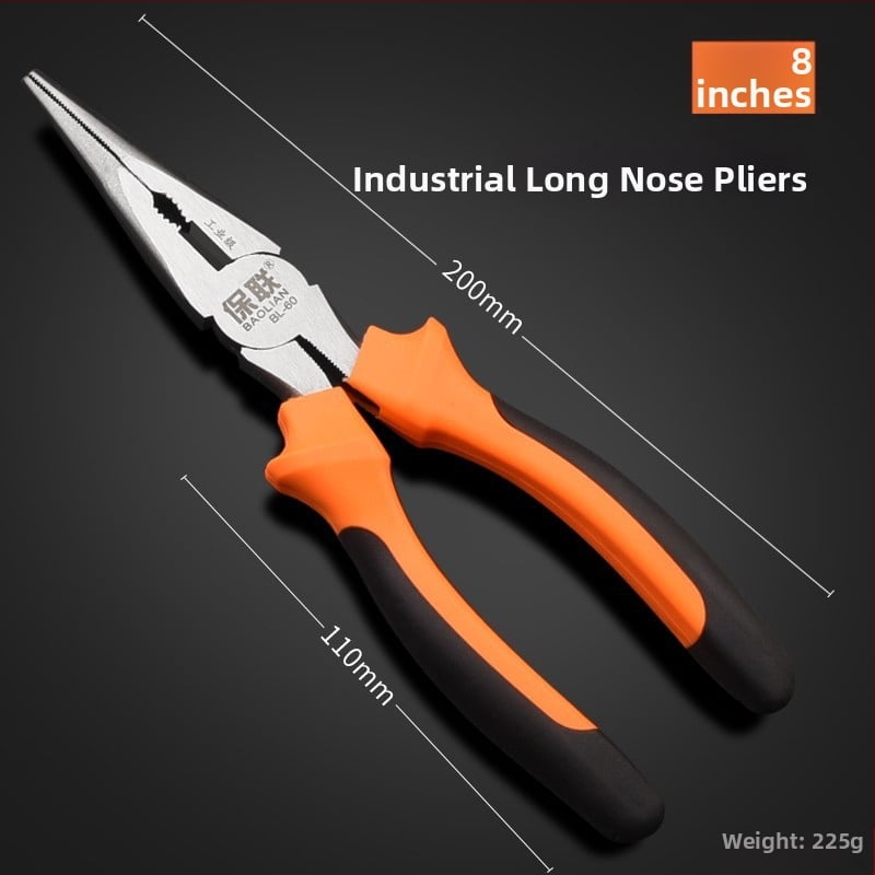 Клещи с игловиден нос и диагонален нос за електротехници, спестяващи усилия, индустриално качество, ръчни клещи