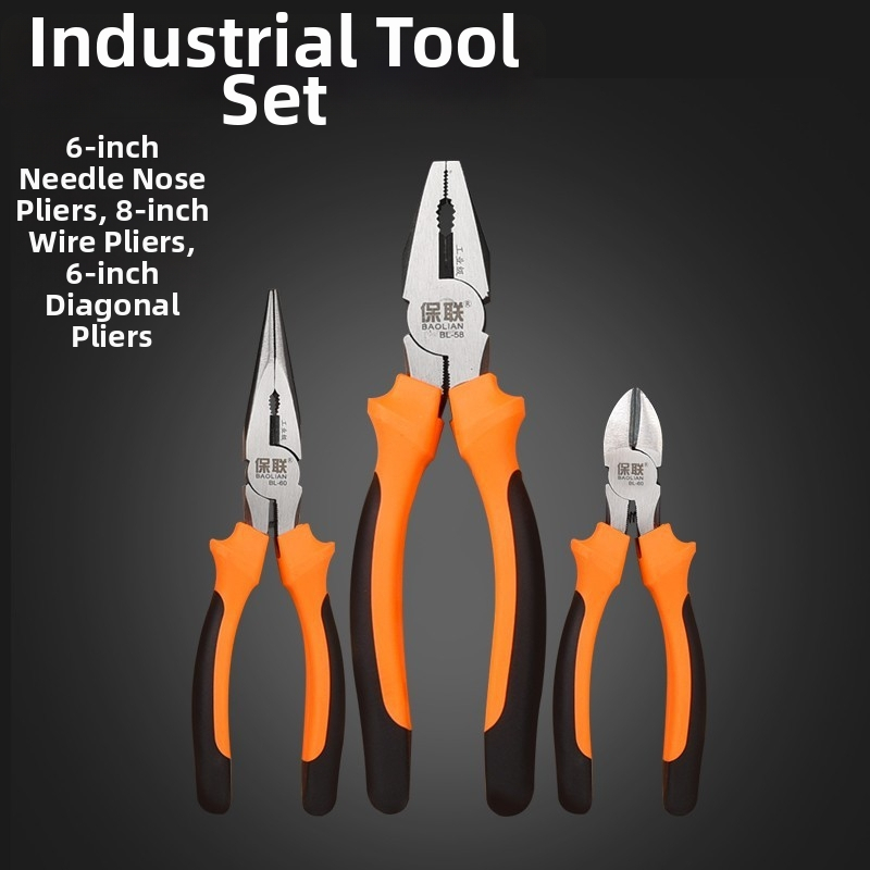 Клещи с игловиден нос и диагонален нос за електротехници, спестяващи усилия, индустриално качество, ръчни клещи