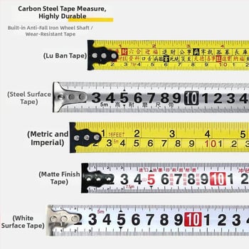 Рулетка с ABS удебелен корпус, износоустойчива халка, Luban стоманена лента, метрични и инчови формати