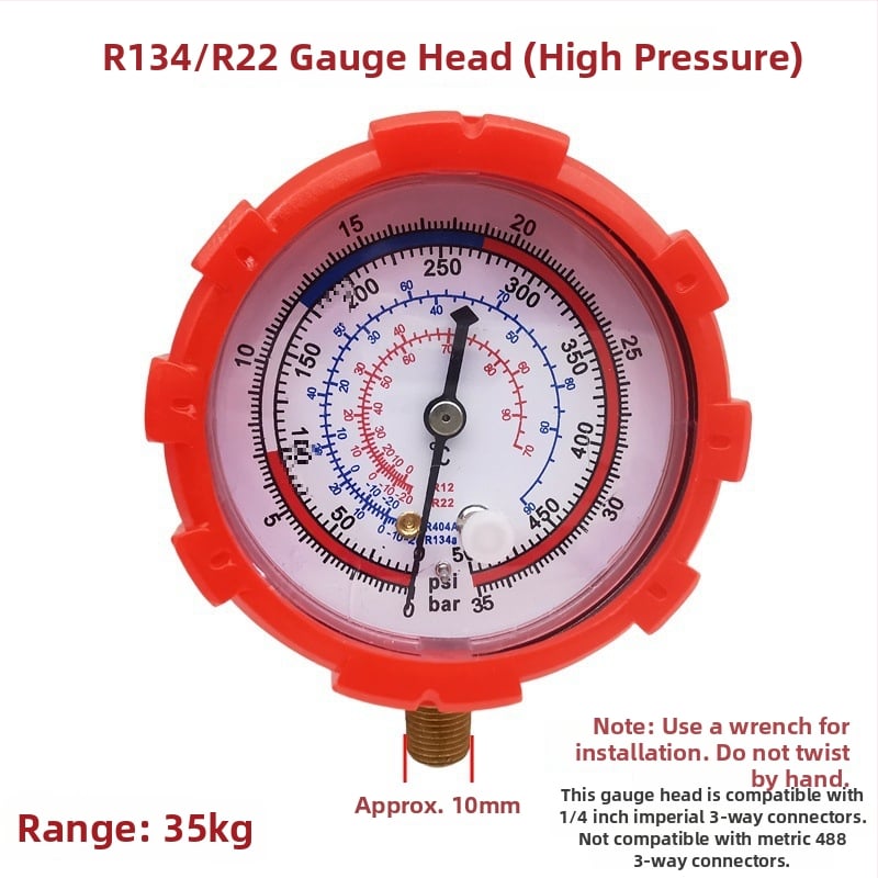 Συσκευή βαλβίδων: διακόπτης και τριόδρομη βαλβίδα, πιεσόμετρο, οπτικό παράθυρο ψυκτικού, εκκενωτικό βαλβίδας