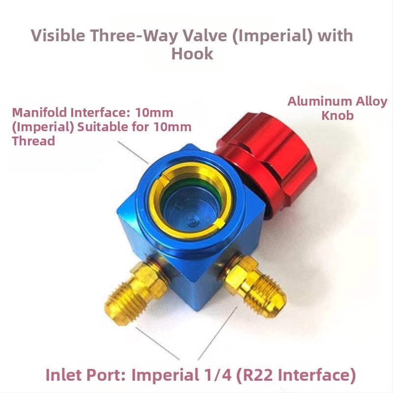 Συσκευή βαλβίδων: διακόπτης και τριόδρομη βαλβίδα, πιεσόμετρο, οπτικό παράθυρο ψυκτικού, εκκενωτικό βαλβίδας