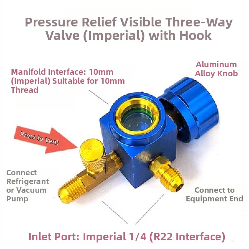 Συσκευή βαλβίδων: διακόπτης και τριόδρομη βαλβίδα, πιεσόμετρο, οπτικό παράθυρο ψυκτικού, εκκενωτικό βαλβίδας