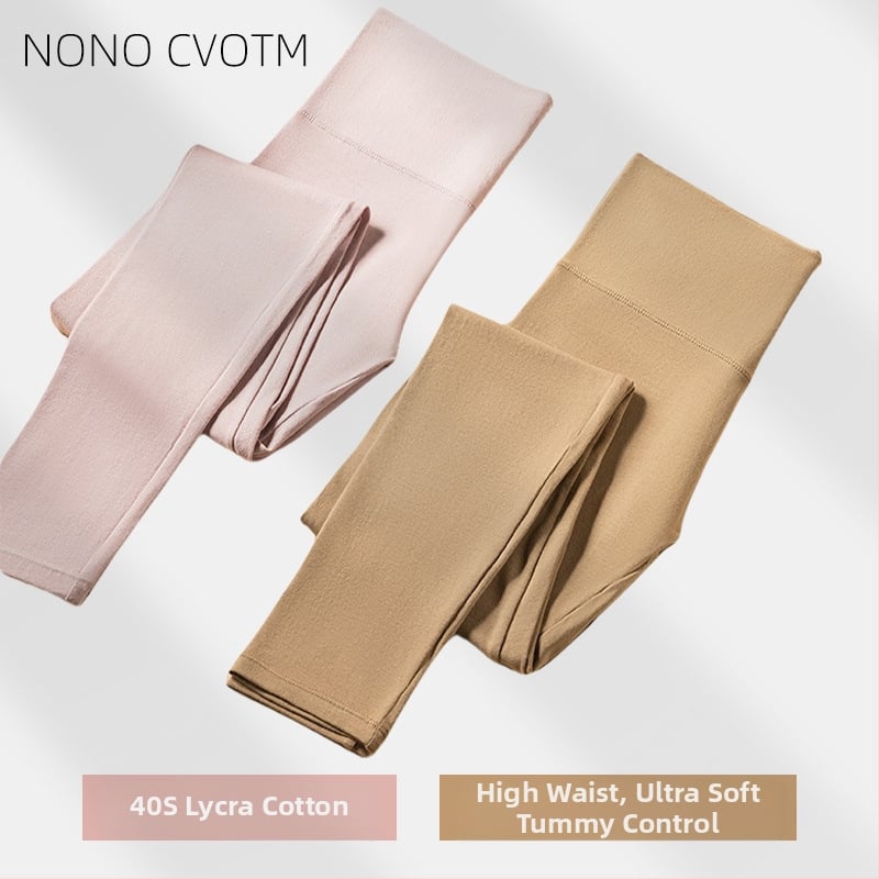 Moterims aukštos juosmens medvilniniai leggingai – kūno formavimas, pilvo kontrolė, šilta, be siūlių (95–100% medvilnės)