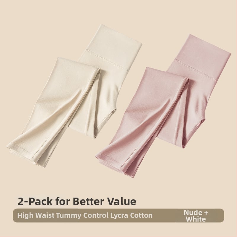 Moterims aukštos juosmens medvilniniai leggingai – kūno formavimas, pilvo kontrolė, šilta, be siūlių (95–100% medvilnės)