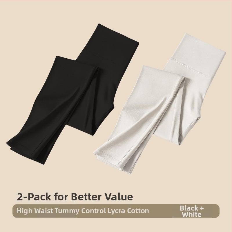 Moterims aukštos juosmens medvilniniai leggingai – kūno formavimas, pilvo kontrolė, šilta, be siūlių (95–100% medvilnės)