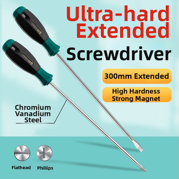 Εκτεταμένο κατσαβίδι με κεφαλές Phillips και επίπεδη, μακρύ άξονας και μακριά λαβή, χρωμιο-βανάδιο ατσάλι