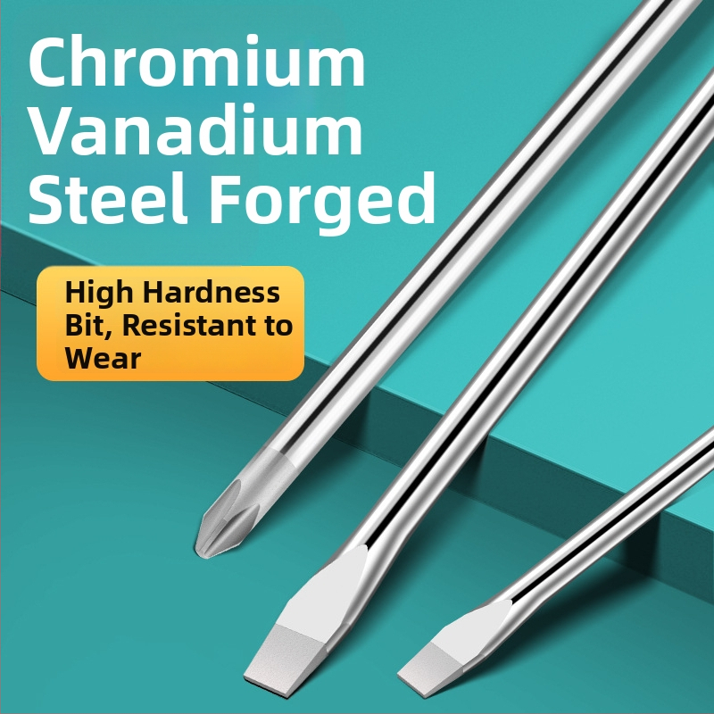 Εκτεταμένο κατσαβίδι με κεφαλές Phillips και επίπεδη, μακρύ άξονας και μακριά λαβή, χρωμιο-βανάδιο ατσάλι