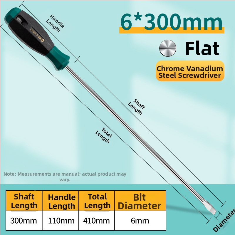Εκτεταμένο κατσαβίδι με κεφαλές Phillips και επίπεδη, μακρύ άξονας και μακριά λαβή, χρωμιο-βανάδιο ατσάλι