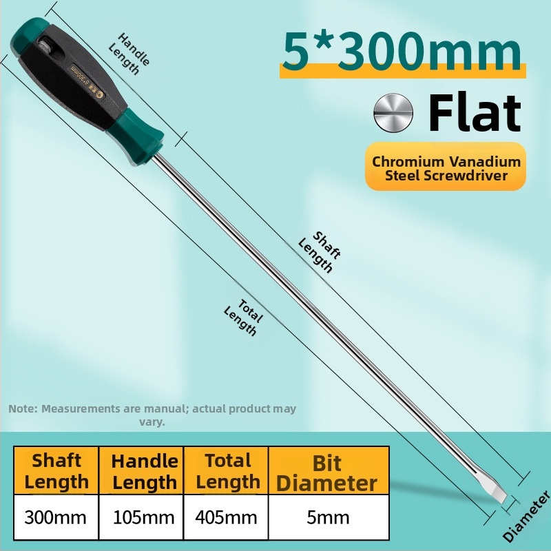 Εκτεταμένο κατσαβίδι με κεφαλές Phillips και επίπεδη, μακρύ άξονας και μακριά λαβή, χρωμιο-βανάδιο ατσάλι