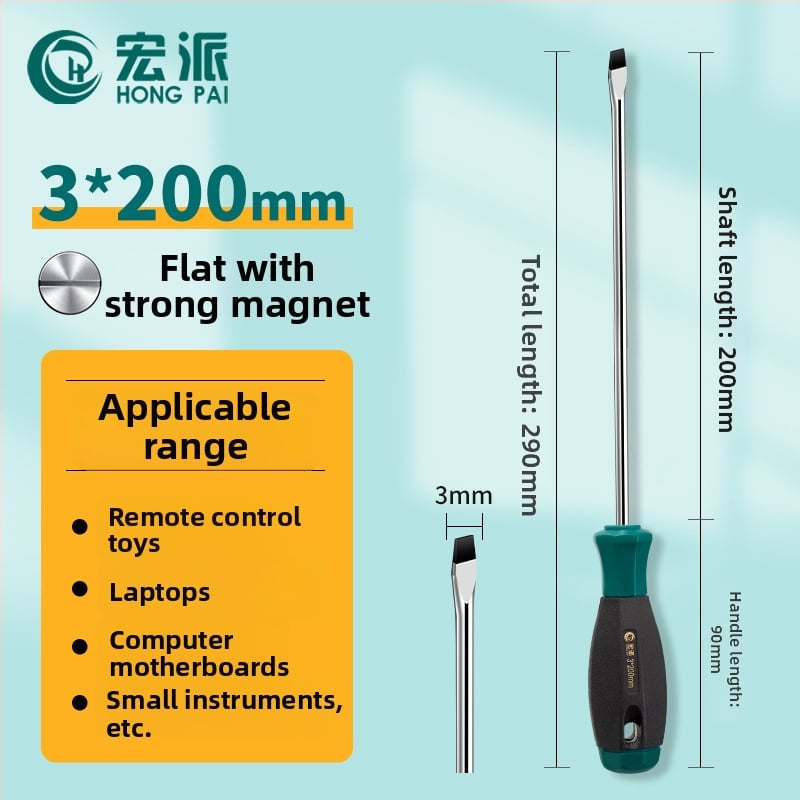 Εκτεταμένο κατσαβίδι με κεφαλές Phillips και επίπεδη, μακρύ άξονας και μακριά λαβή, χρωμιο-βανάδιο ατσάλι