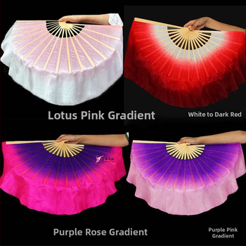 Двустранен танцов фен в Yangko стил с лампа-фон с цветя за деца, за изпълнения в детска градина и начално училище; Марка: Other; Пуснат през лято 2021