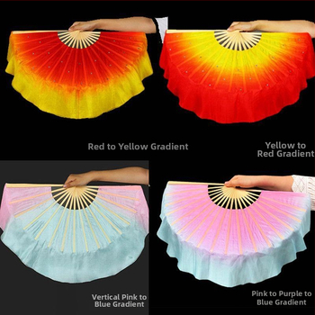 Двустранен танцов фен в Yangko стил с лампа-фон с цветя за деца, за изпълнения в детска градина и начално училище; Марка: Other; Пуснат през лято 2021